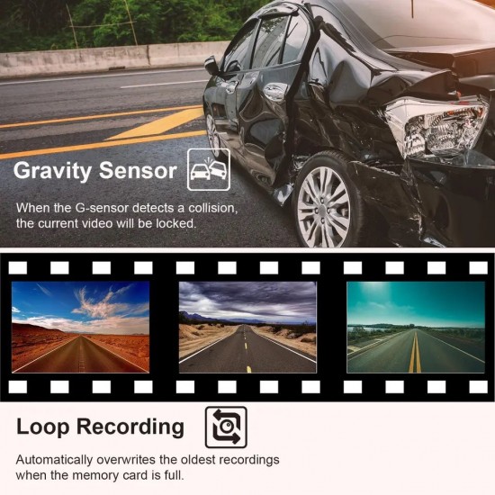 Dash Cam 1080P HD Triple-Lens Recording 3-Cam DVR Night Vision Wi-Fi Car Camera with 32G Card Dash Cam 1080P HD Triple-Lens Recording 3-Cam DVR Night Vision Wi-Fi Car Camera with 32G Card