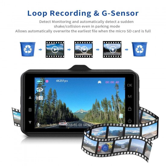 Campark DC10 Dash Cam 4K UHD DVR Driving Recorder Camera Campark DC10 Dash Cam 4K UHD DVR Driving Recorder Camera
