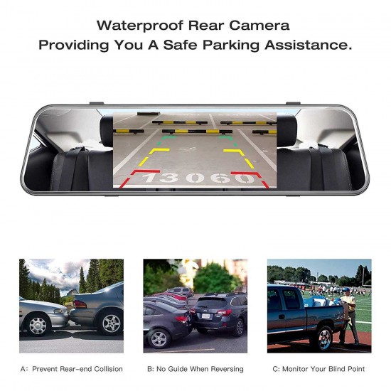 Campark R5 Video Streaming Rearview Mirror Dual 1080P Touch Screen Dash Cam and Backup Camera Campark R5 Video Streaming Rearview Mirror Dual 1080P Touch Screen Dash Cam and Backup Camera
