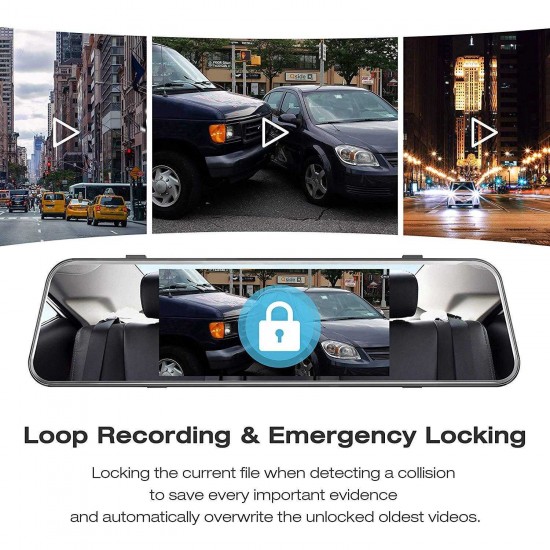 Campark R5 Video Streaming Rearview Mirror Dual 1080P Touch Screen Dash Cam and Backup Camera Campark R5 Video Streaming Rearview Mirror Dual 1080P Touch Screen Dash Cam and Backup Camera