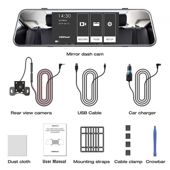 Campark R5 Video Streaming Rearview Mirror Dual 1080P Touch Screen Dash Cam and Backup Camera Campark R5 Video Streaming Rearview Mirror Dual 1080P Touch Screen Dash Cam and Backup Camera