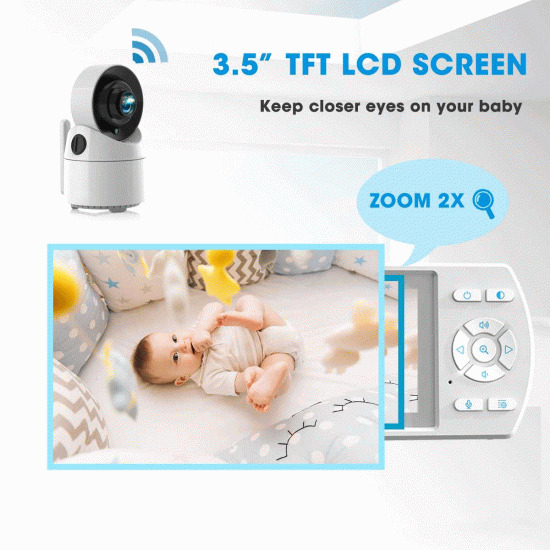 Campark BM30 3.5 inch Screen Wireless Baby Monitor with Camera