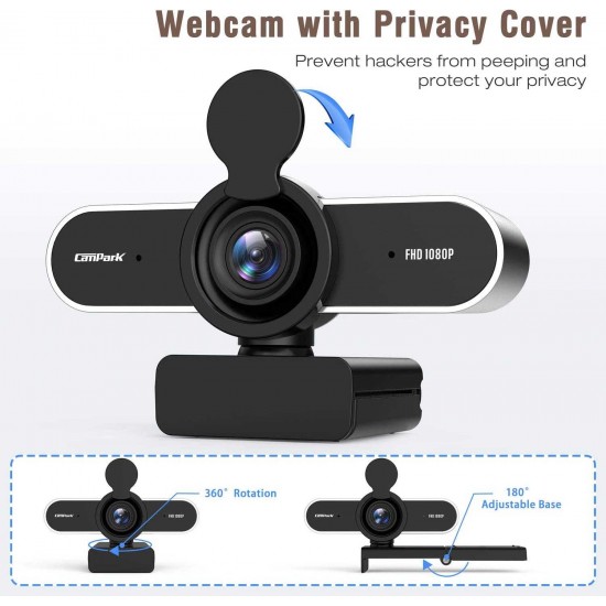 Campark PC03 HD 1080P Webcam with Microphone Privacy Shutter for Desktop Campark PC03 HD 1080P Webcam with Microphone Privacy Shutter for Desktop
