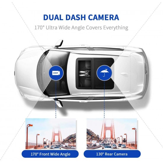 Campark DC02 Dash Cam Front and Rear Full HD Dual Dashboard Camera for Cars with 3 Inches Screen Campark DC02 Dash Cam Front and Rear Full HD Dual Dashboard Camera for Cars with 3 Inches Screen