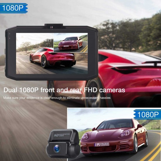 Campark DC20 Dash Cam Front and Rear Dual 1080P Car Camera with 340° Wide Angle Recording Campark DC20 Dash Cam Front and Rear Dual 1080P Car Camera with 340° Wide Angle Recording