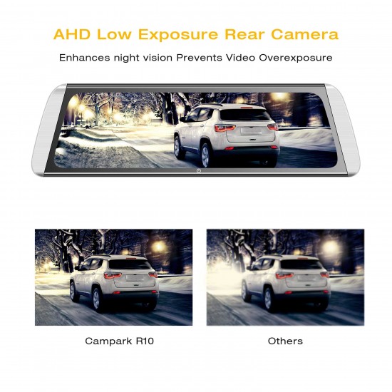 Campark R10 Video Streaming Rearview Mirror Dual 1080P Dash Cam and Backup Camera Campark R10 Video Streaming Rearview Mirror Dual 1080P Dash Cam and Backup Camera