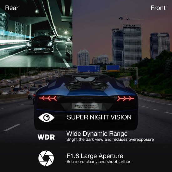 Campark DC20 Dash Cam Front and Rear Dual 1080P Car Camera with 340° Wide Angle Recording Campark DC20 Dash Cam Front and Rear Dual 1080P Car Camera with 340° Wide Angle Recording