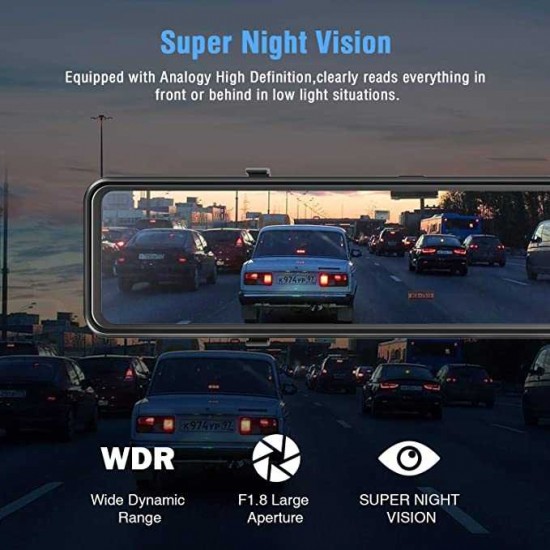 Campark R12 2.5K Mirror Dash Cam for Cars 12 inch GPS Voice Control Rear View Dual Lens Dash Camera Campark R12 2.5K Mirror Dash Cam for Cars 12 inch GPS Voice Control Rear View Dual Lens Dash Camera