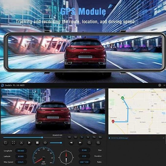 Campark R12 2.5K Mirror Dash Cam for Cars 12 inch GPS Voice Control Rear View Dual Lens Dash Camera Campark R12 2.5K Mirror Dash Cam for Cars 12 inch GPS Voice Control Rear View Dual Lens Dash Camera