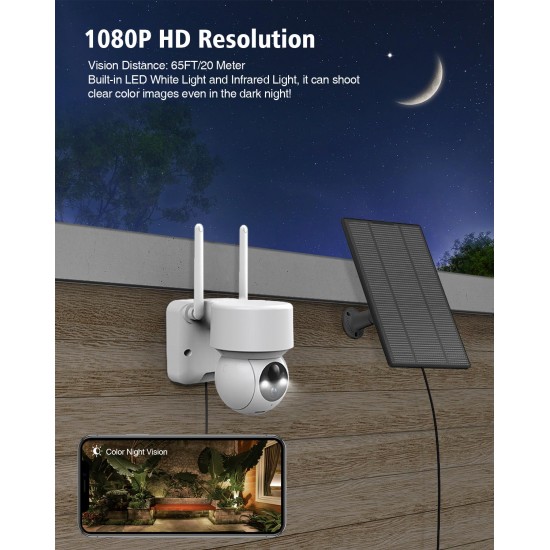 Campark SC500 1080P Color Night Vision Security Camera With Solar Powered