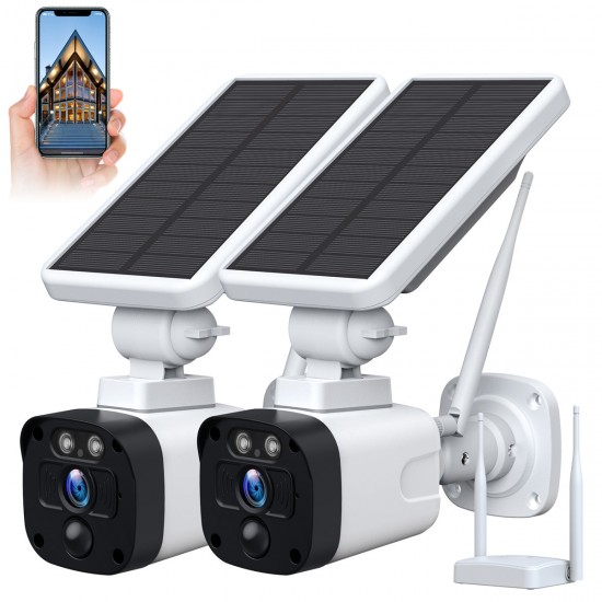 Campark SC02 3MP Solar Powered Wireless Outdoor Security Camera System with Base Station